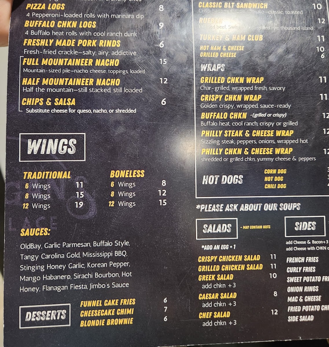 Flanagan’s Place menu board