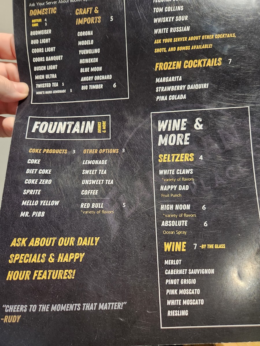 Flanagan’s Place menu board