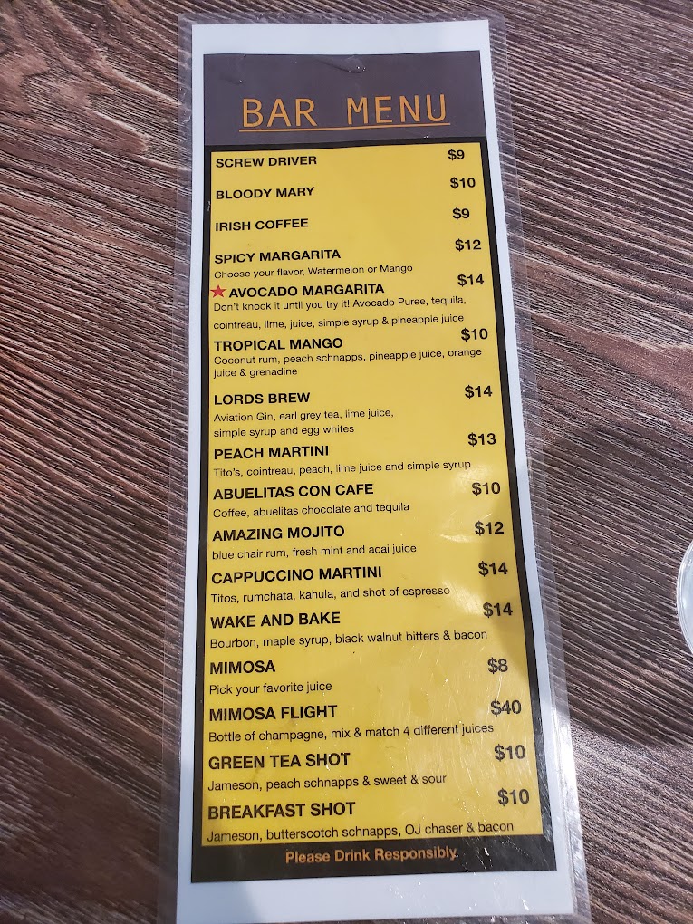 30 Brunch House menu board