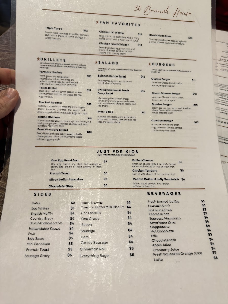 30 Brunch House menu board