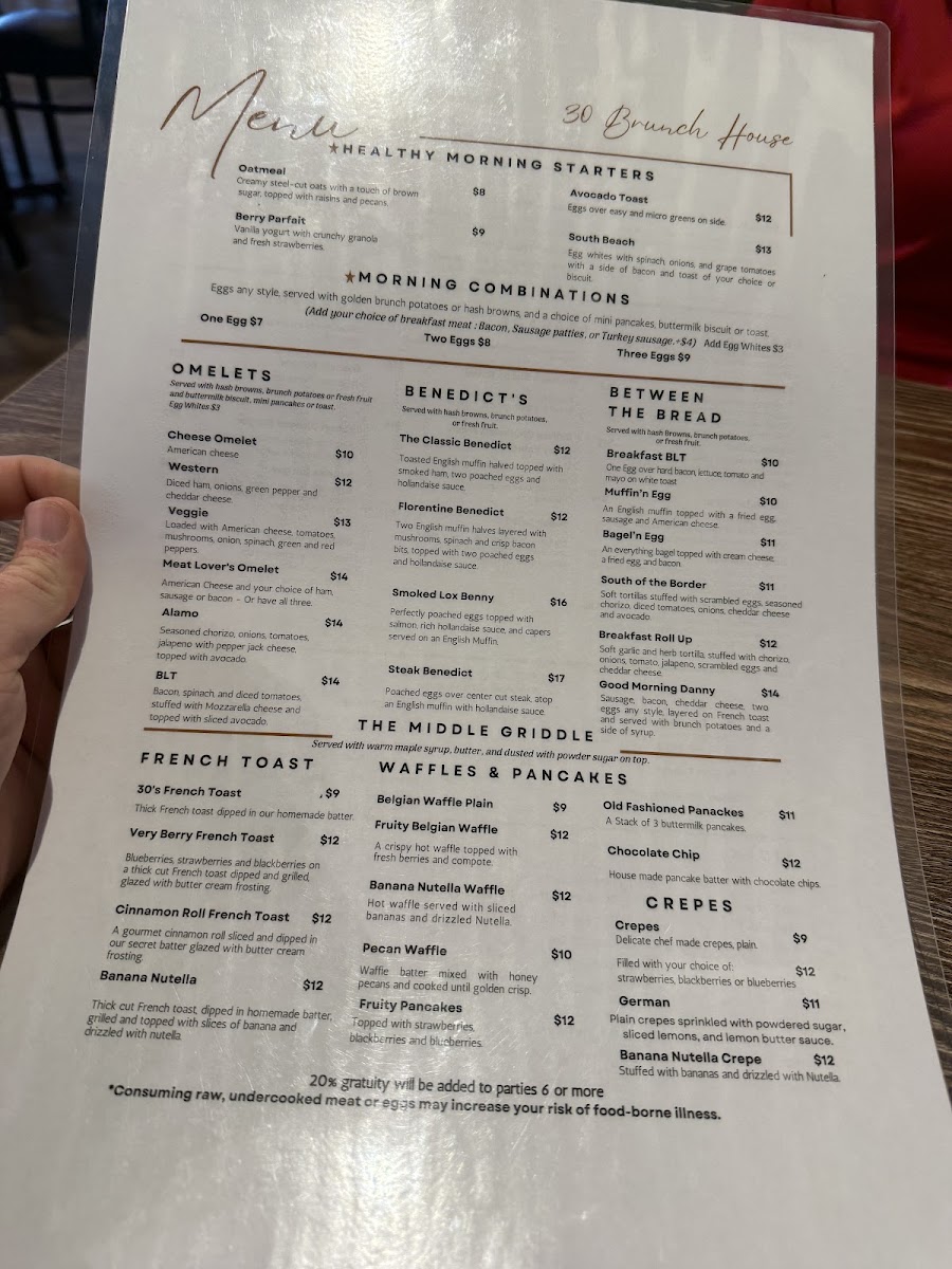 30 Brunch House menu board