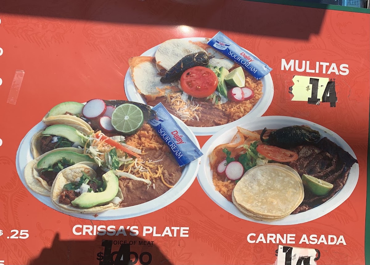 320 sunset street. Taco truck!!! menu board