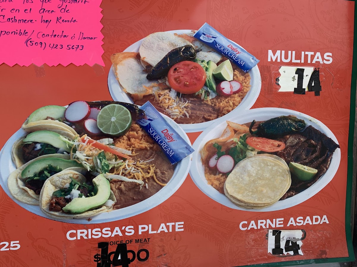320 sunset street. Taco truck!!! menu board