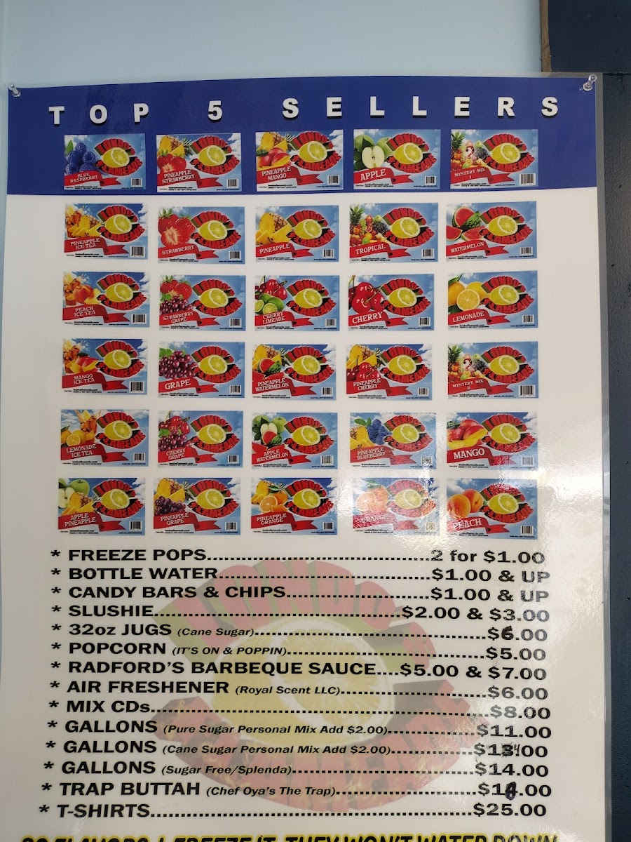 Londo's Flameade menu board