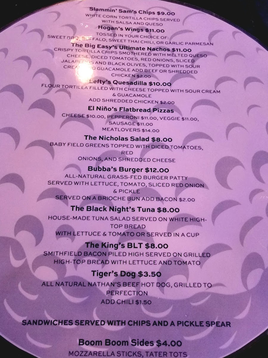 Bar 45 menu board