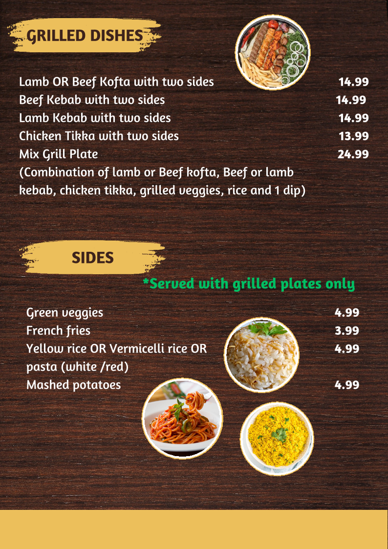 Chef’s Cuisine menu board