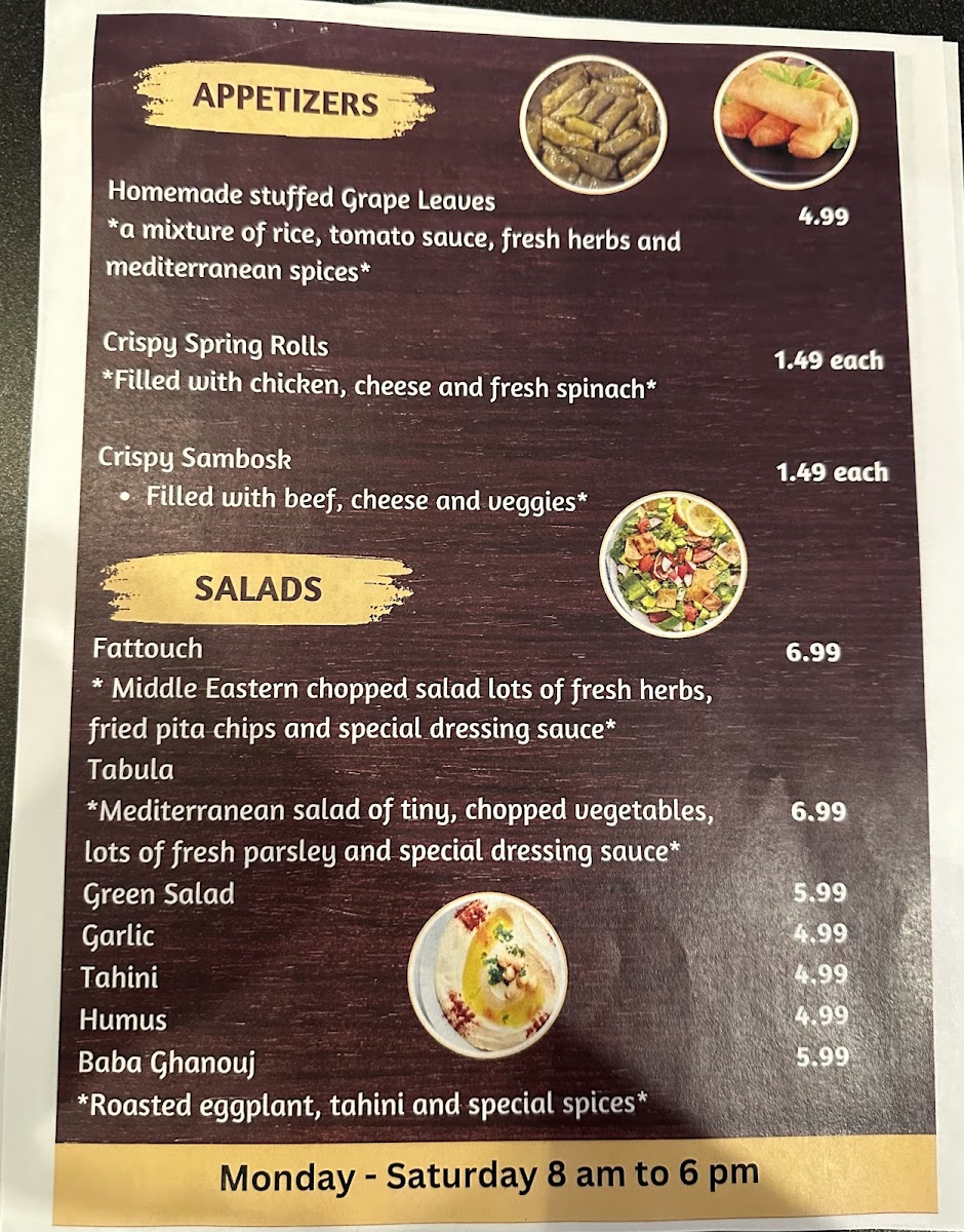 Chef’s Cuisine menu board