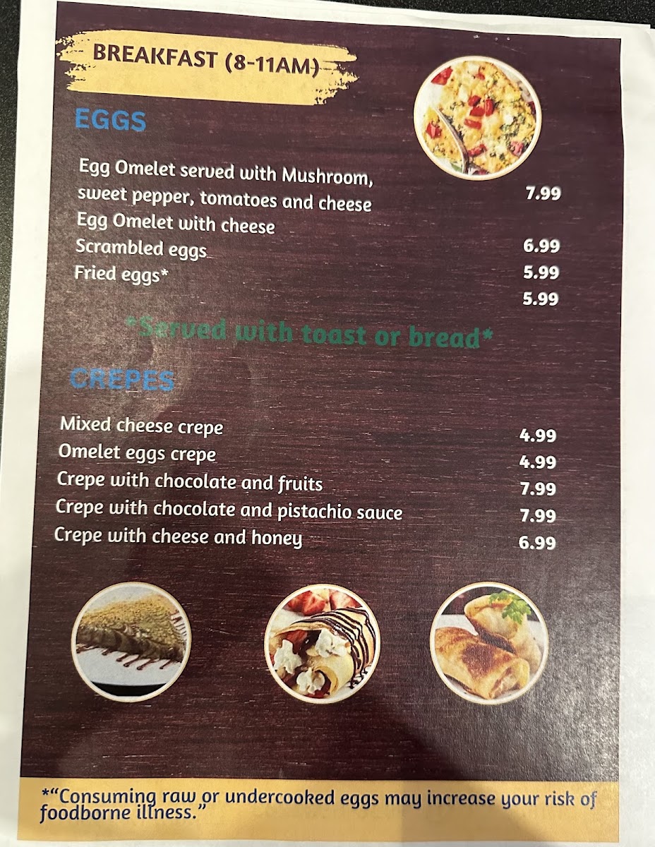 Chef’s Cuisine menu board