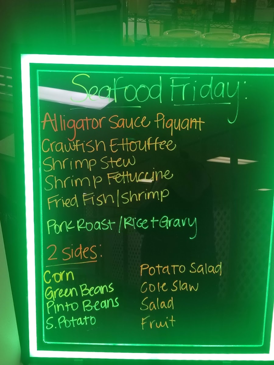 LeBouef's Restaurant | Cajun menu board