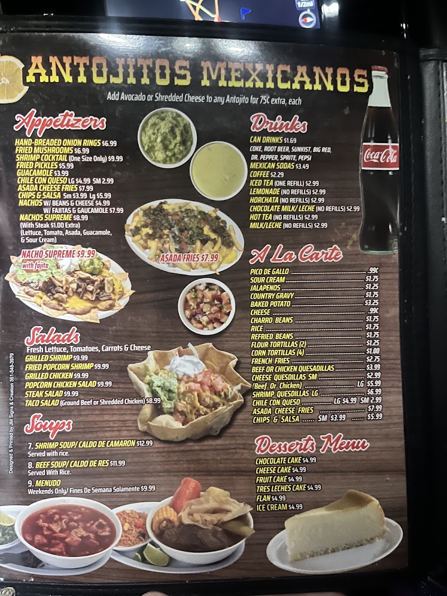 Vallarta Taqueria menu board