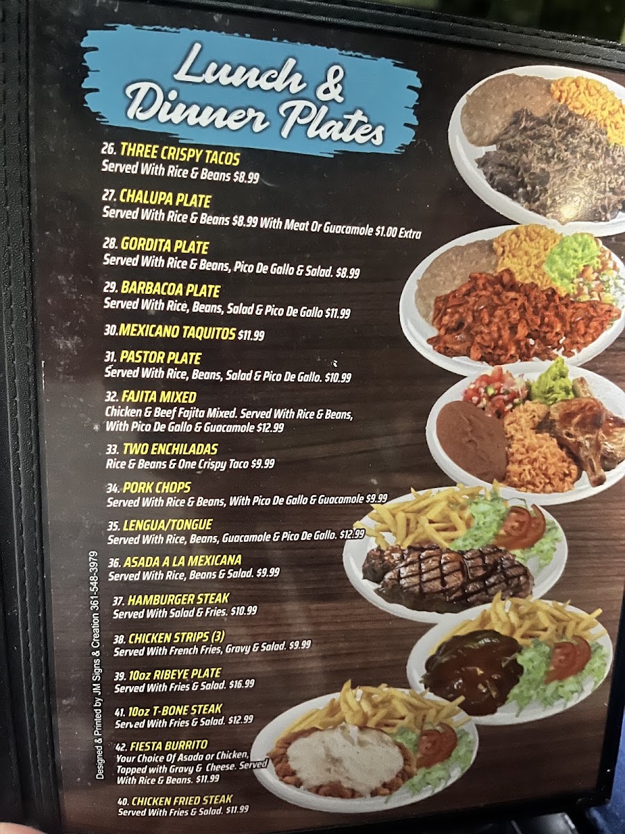 Vallarta Taqueria menu board