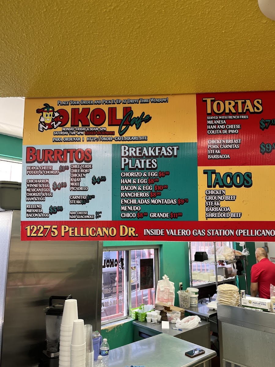 Okoli Cafe 2 menu board