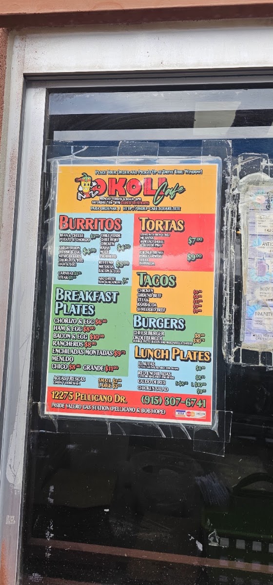 Okoli Cafe 2 menu board