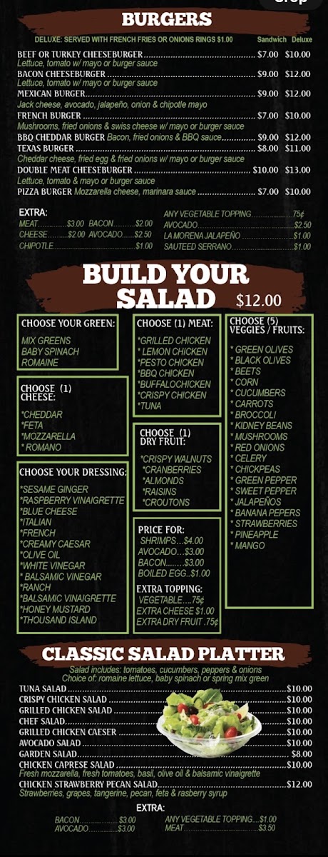 Mosholu Cafe & Deli menu board