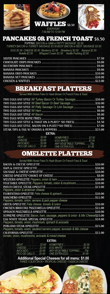 Mosholu Cafe & Deli menu board