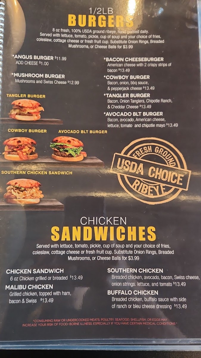 Stacks Pancake House menu board
