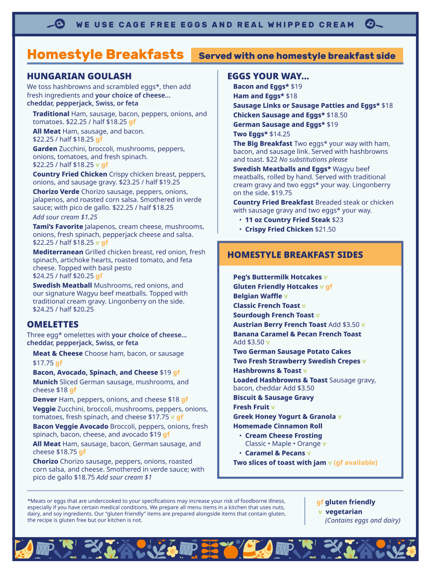 Little Euro menu board