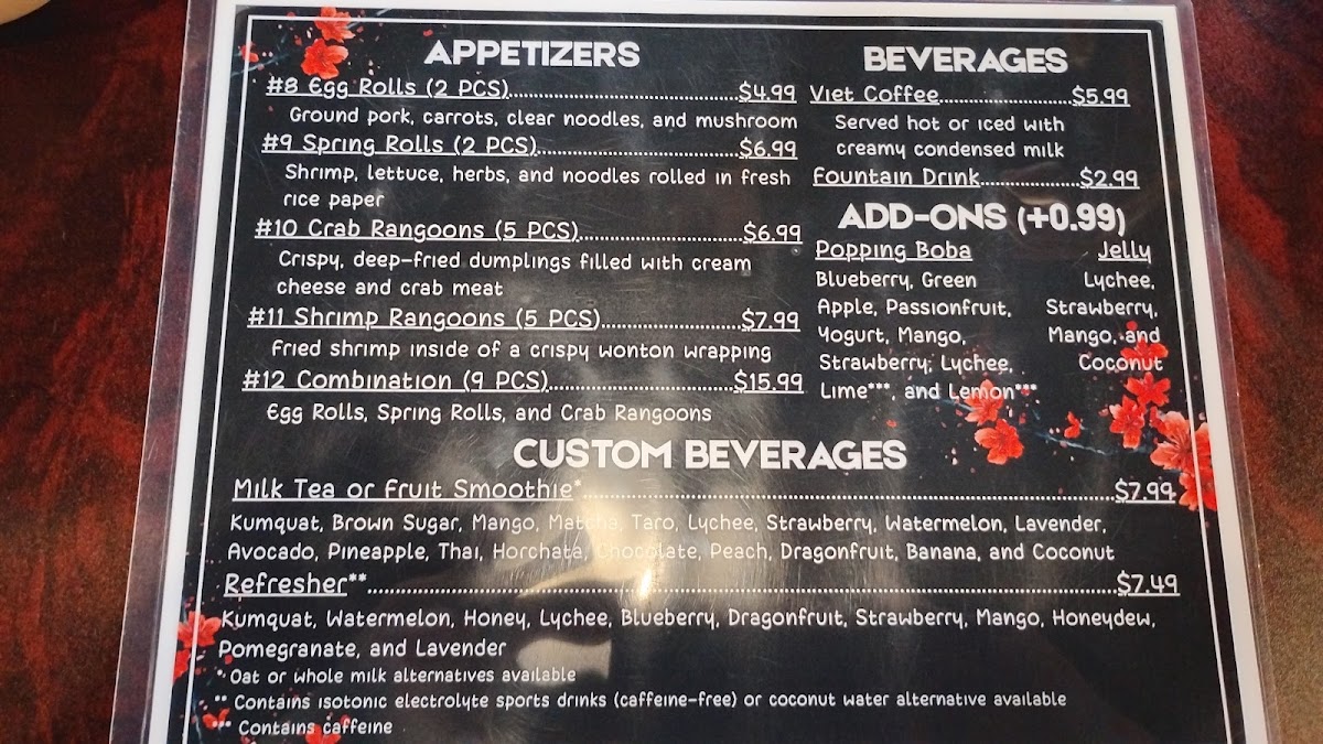 Epic Eatz menu board