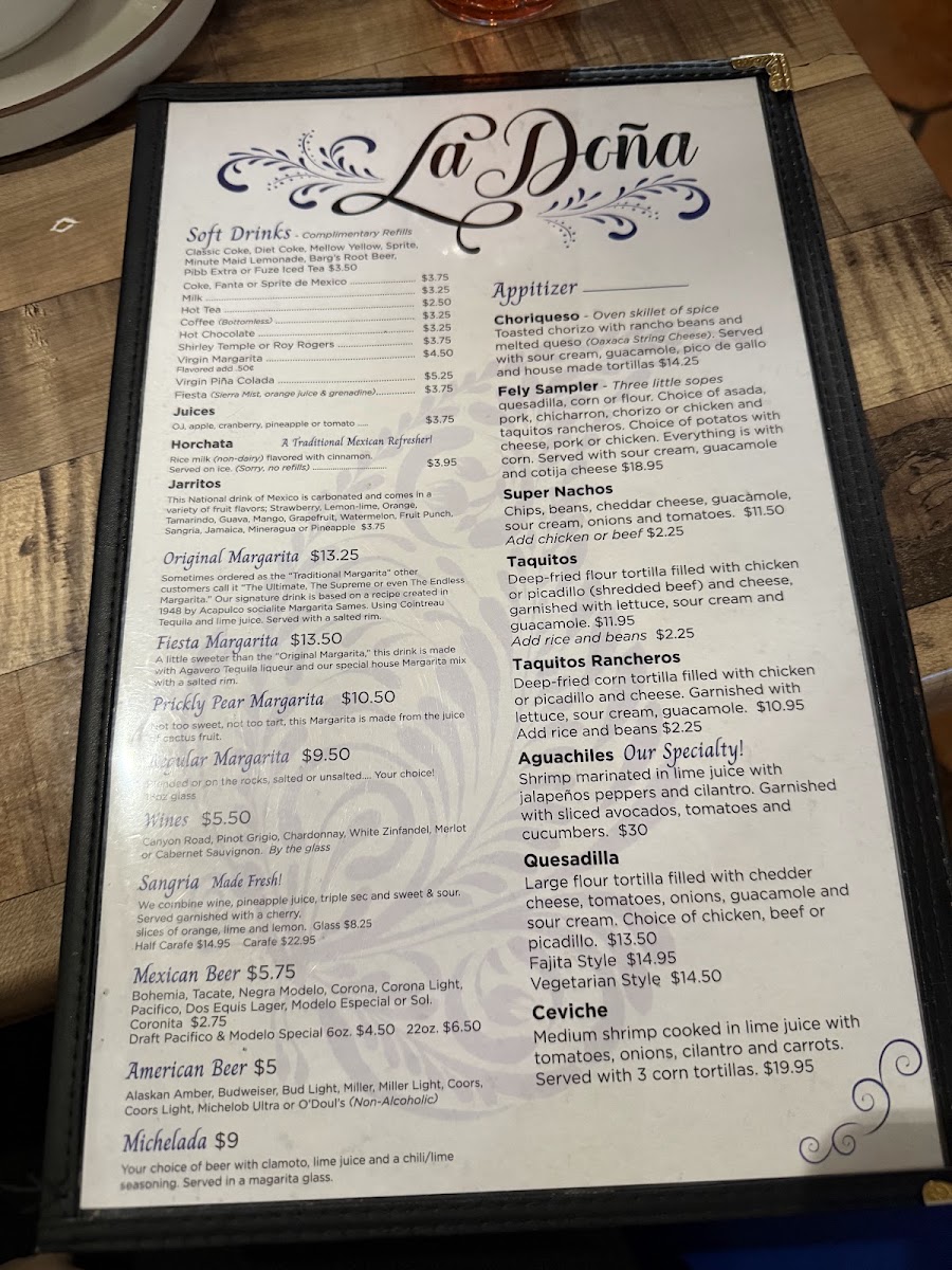 La Doña Cafecito | Mexican menu board