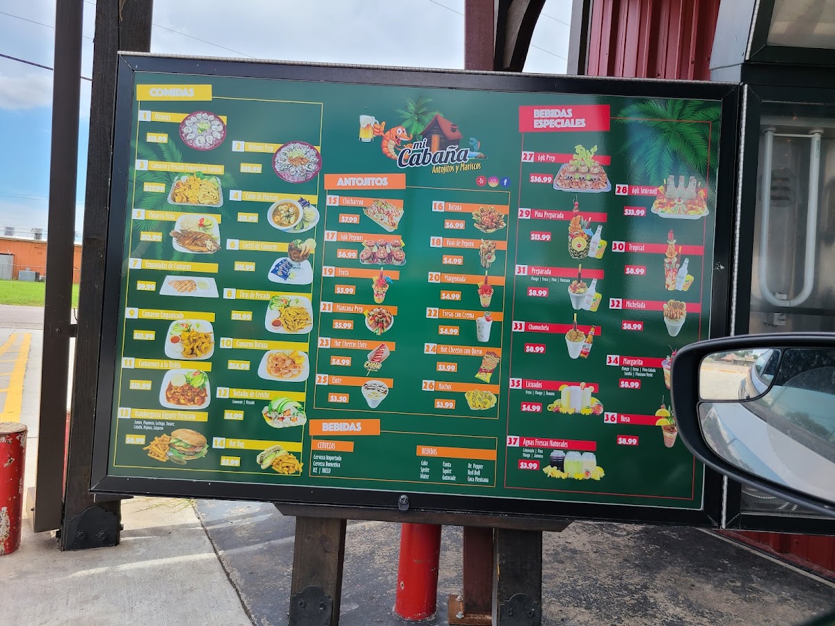 Mi Cabaña menu board