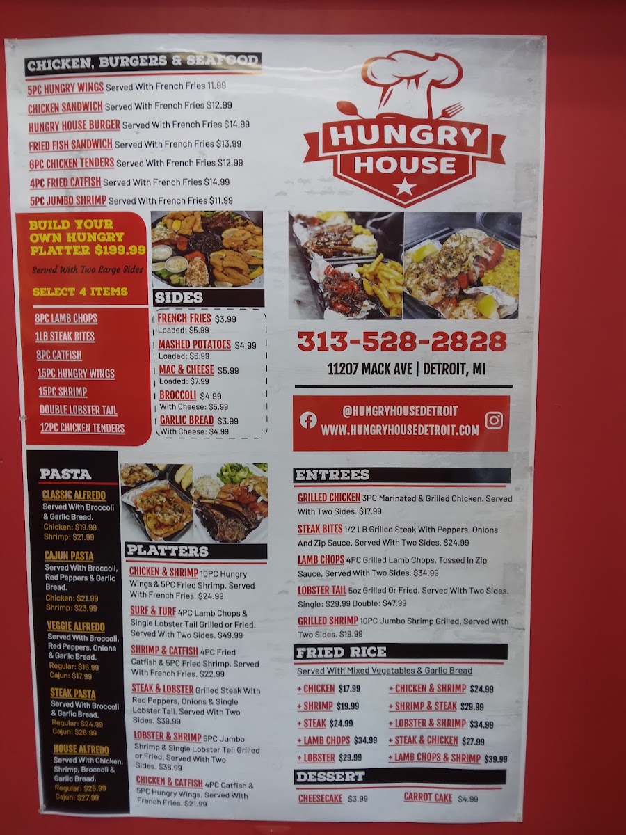 Hungry House menu board