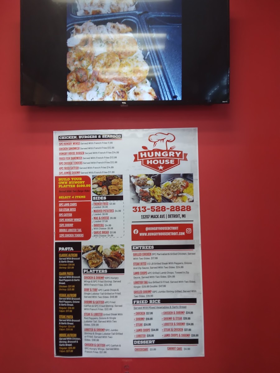 Hungry House menu board