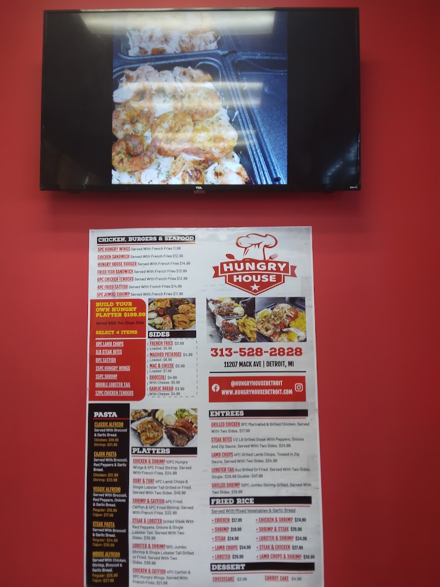 Hungry House menu board