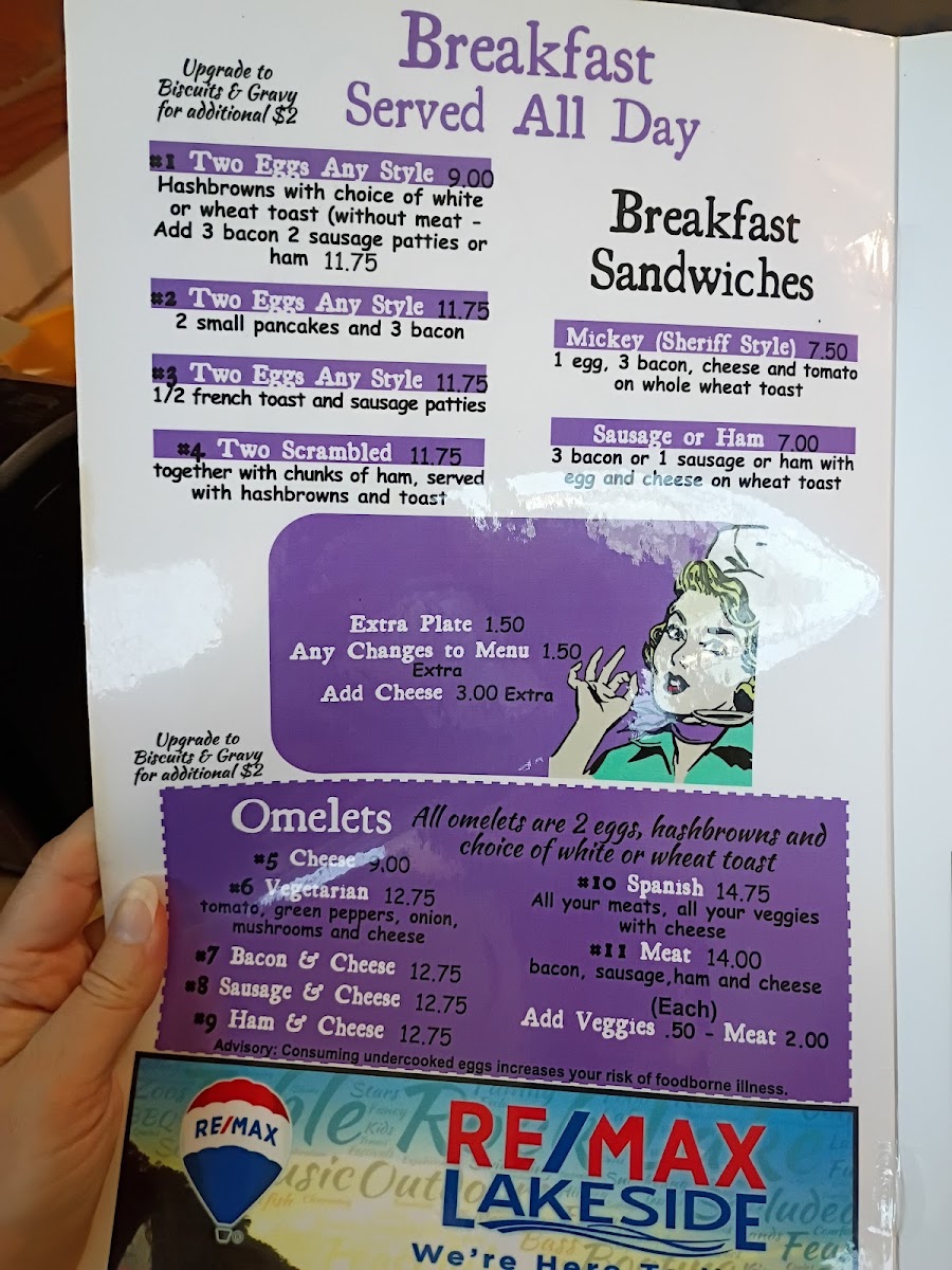 Terry's Cafe menu board