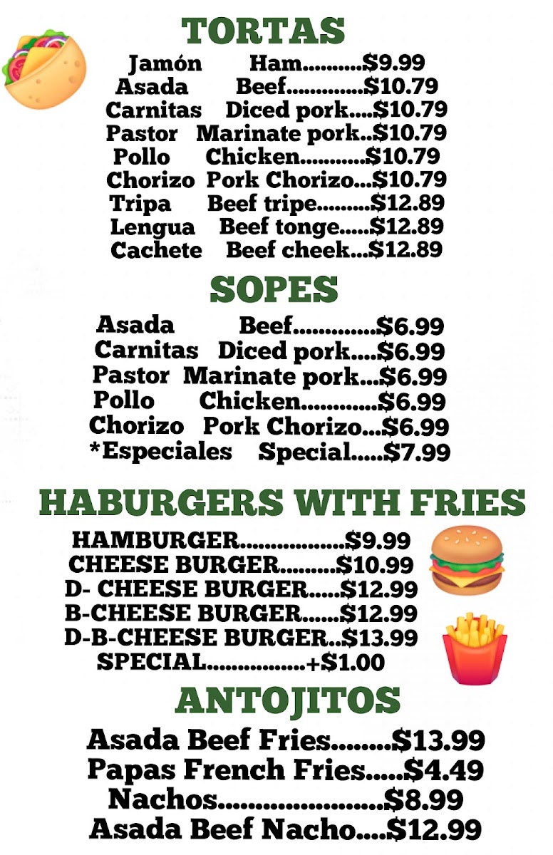 198 Food & Beer menu board