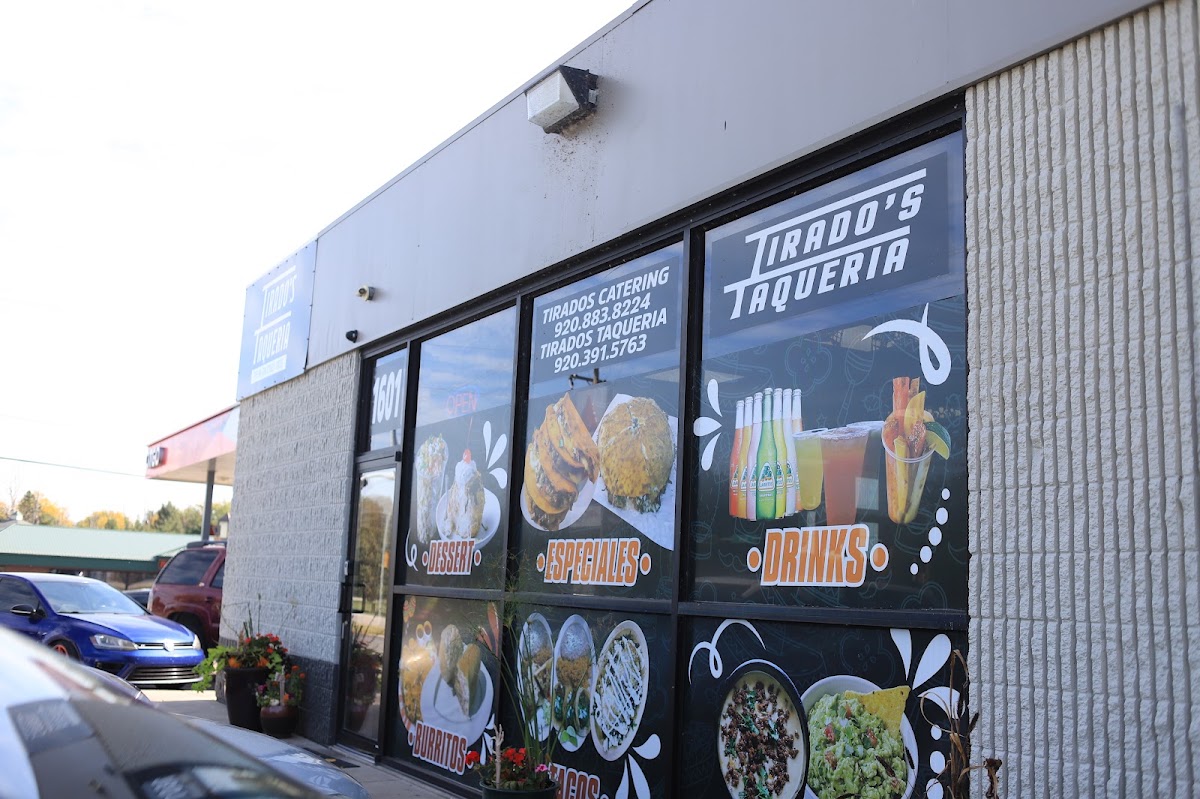 Tirado's Taqueria menu board