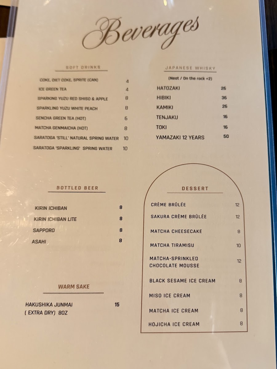SHō Sushi & Izakaya menu board