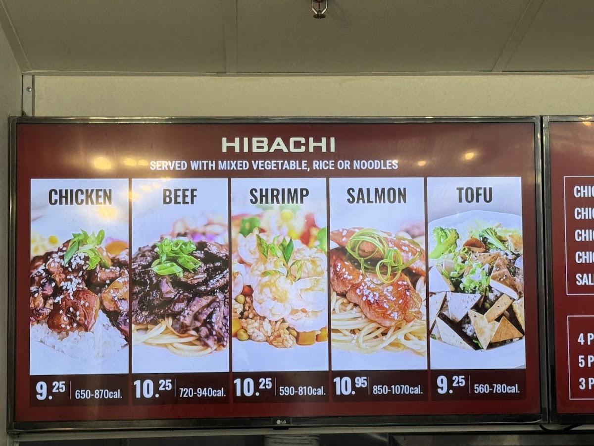 Quickway Japanese Hibachi menu board