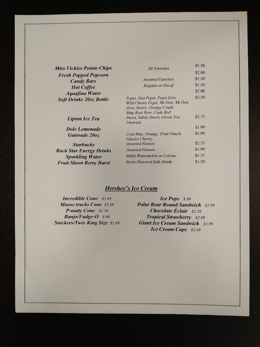 The Junction menu board
