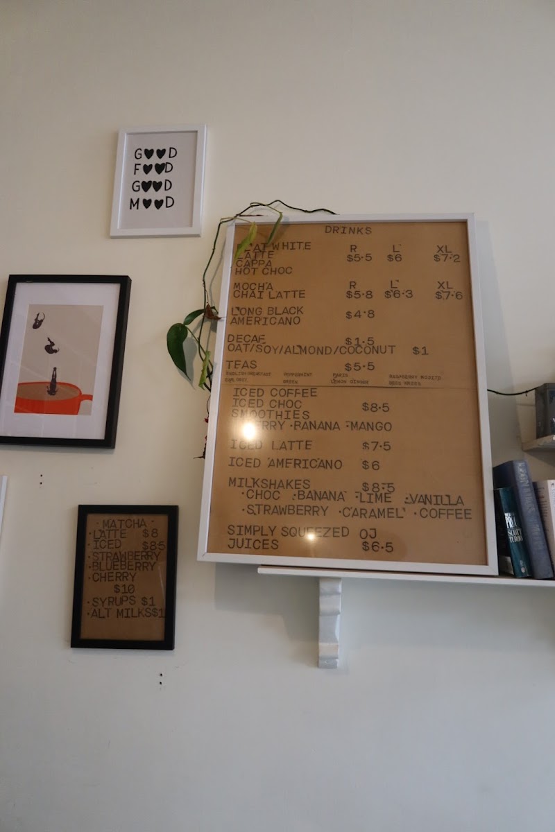 The Bees Knees Cafe menu board