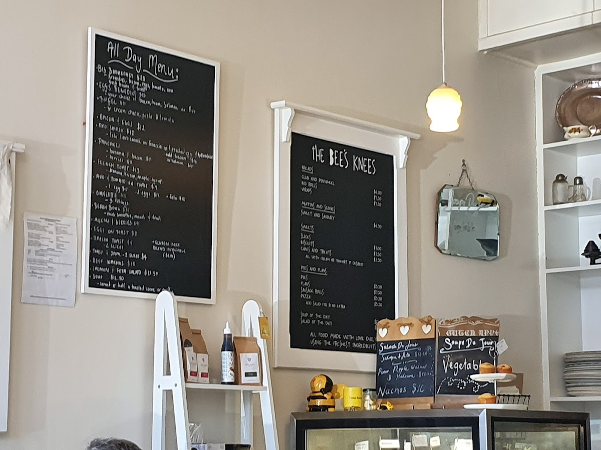 The Bees Knees Cafe menu board