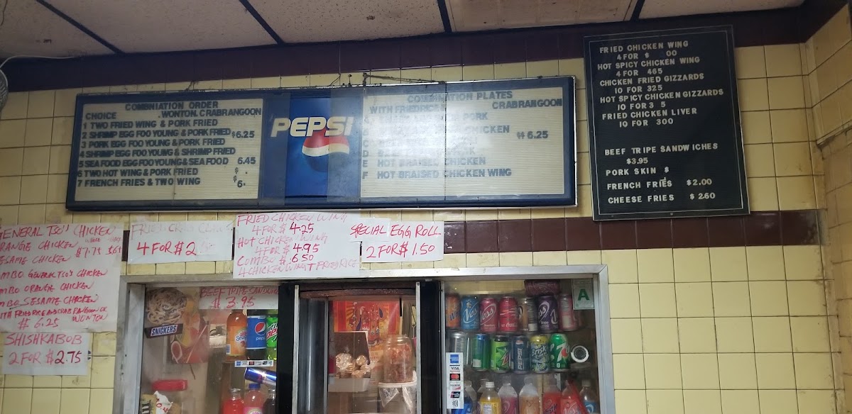Bing Chop Suey menu board