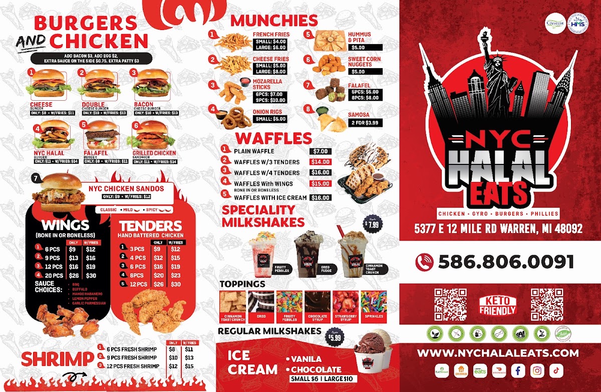 NYC Halal Eats menu board