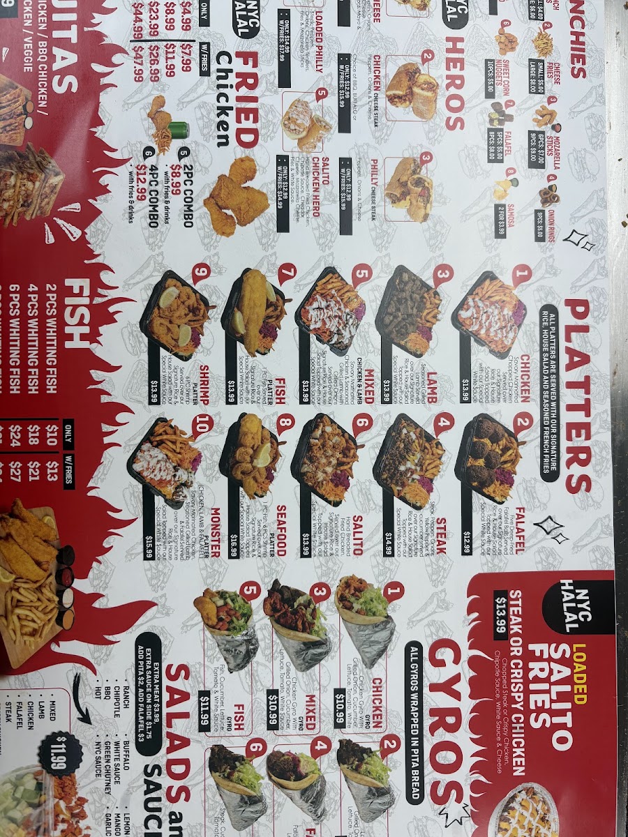NYC Halal Eats menu board