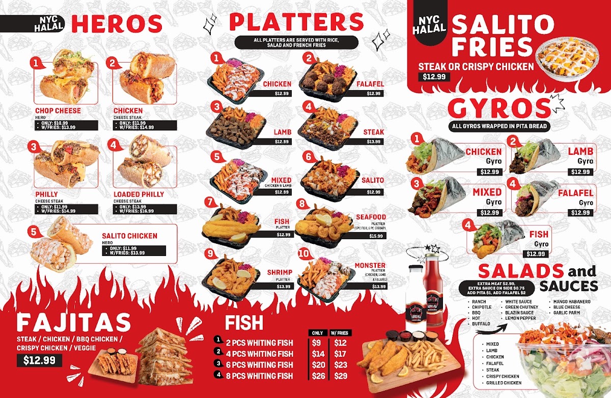 NYC Halal Eats menu board