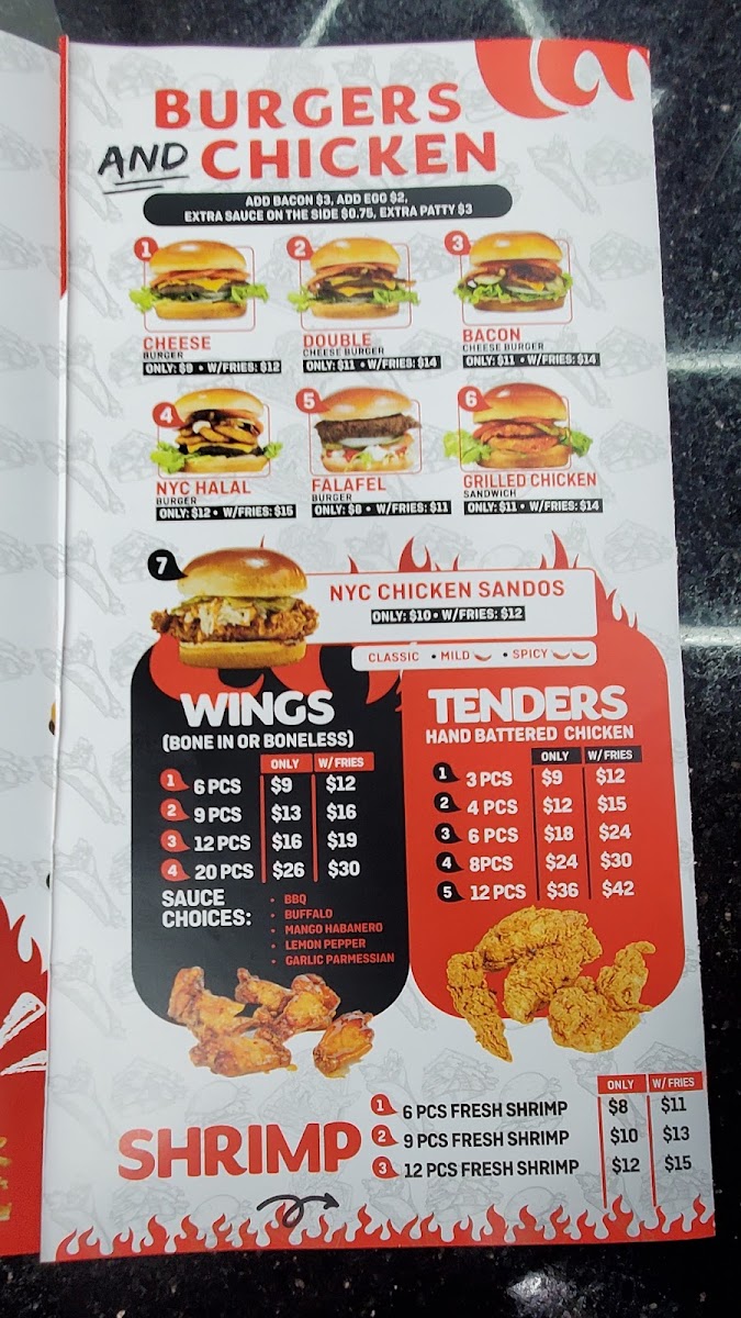 NYC Halal Eats menu board