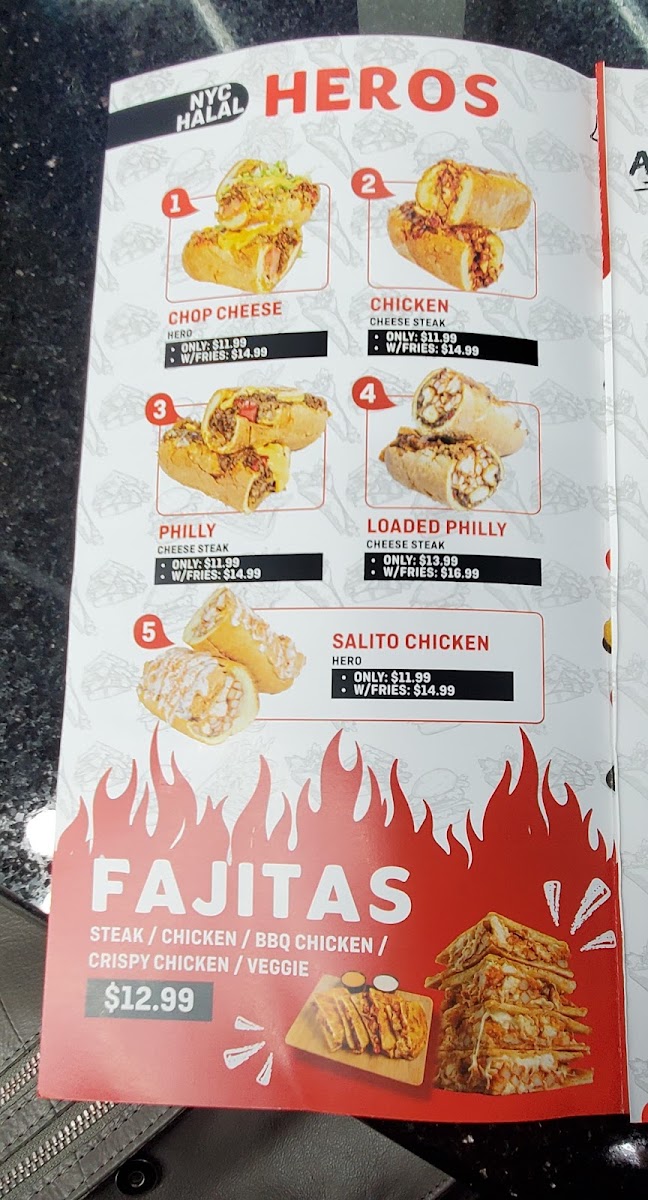 NYC Halal Eats menu board