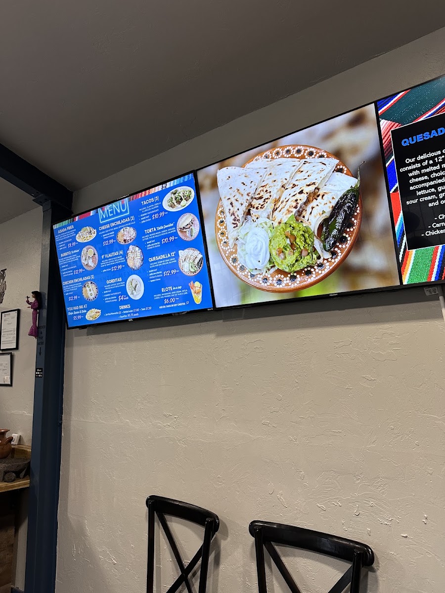 El Metate Authentic Mexican Food OKC menu board