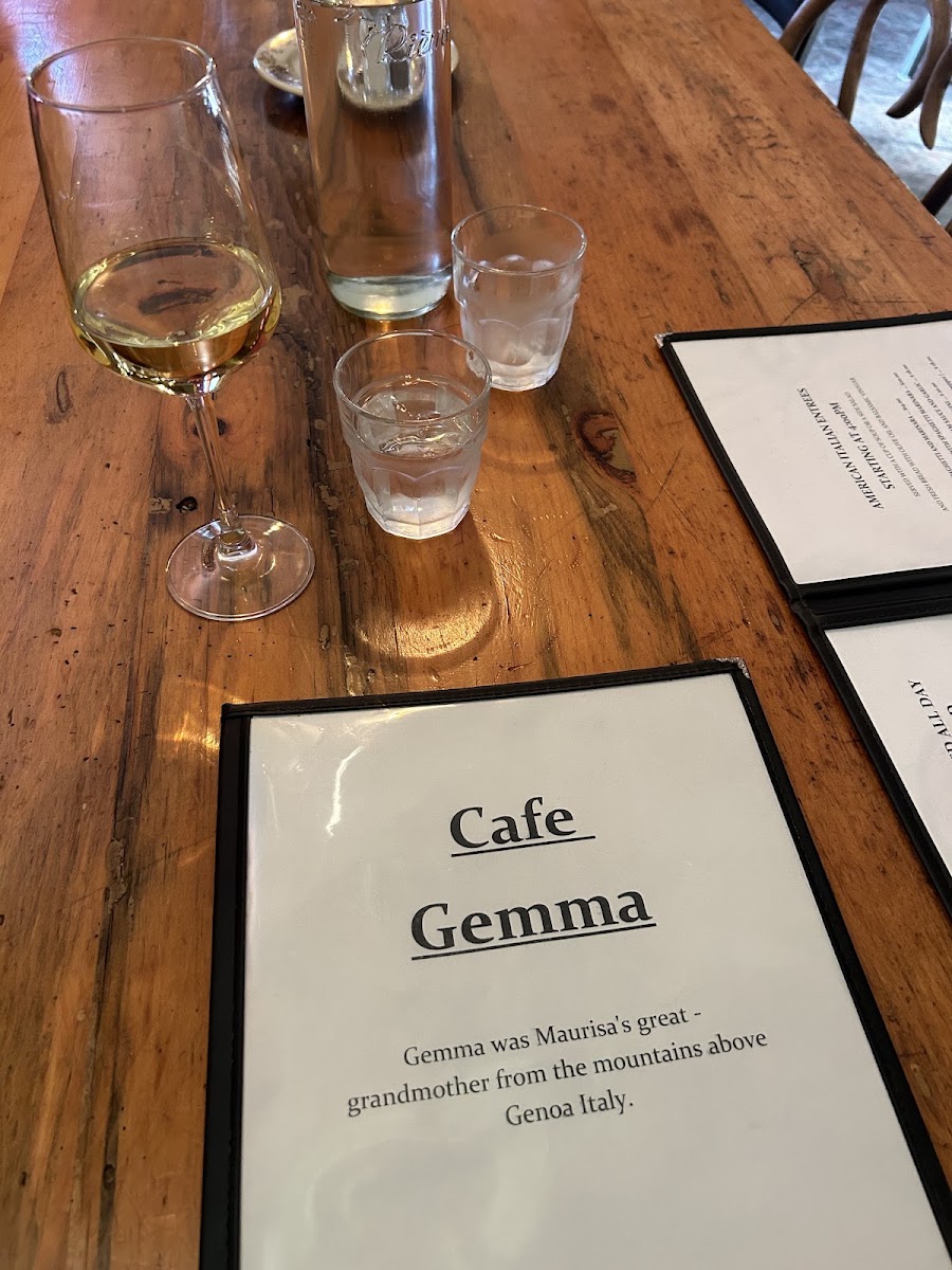 Cafe Gemma menu board