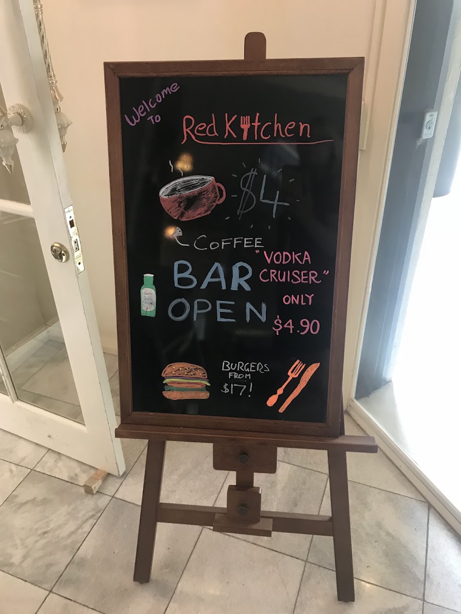 Red Kitchen menu board