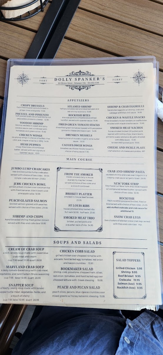 Dolly Spanker's menu board