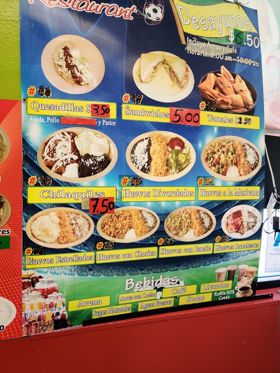 Golazo | Mexican Restaurant menu board
