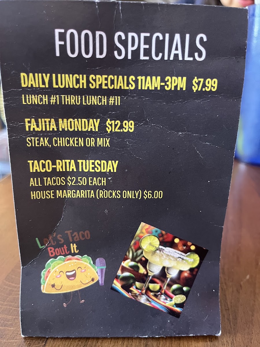 Rancho Azteca | Mexican Restaurant menu board