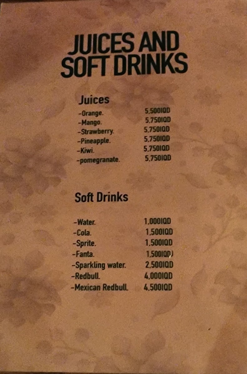 Gantha Cafe- کافێ گەنثا menu board