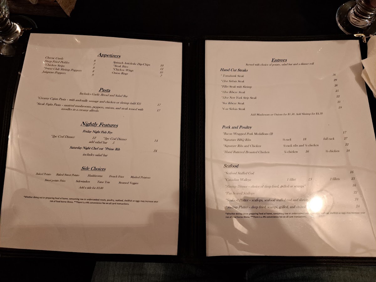 JS Supper Club and Catering menu board