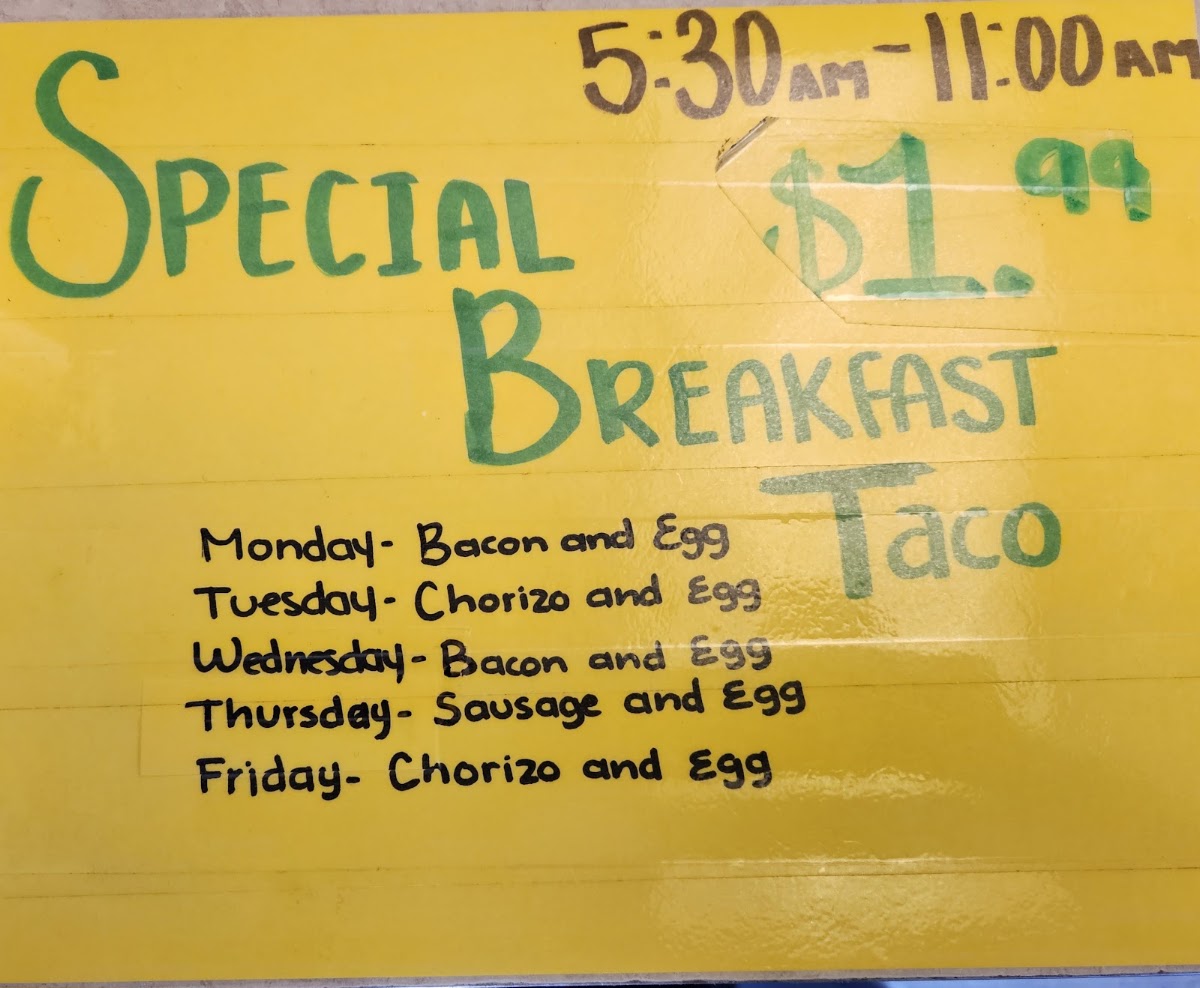 Victoria's Kitchen menu board